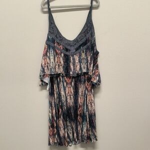 Ecote Blue and Gray Lace Dress